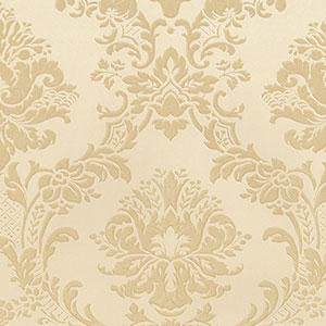 light reflective in-register damask in beige wallcovering