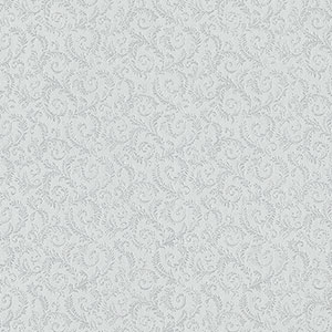 light reflective embossed allover scroll in silver wallcovering