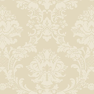 cream light reflective in-register damask wallpaper