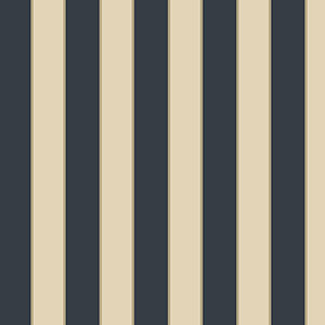 navy, gold and cream light reflective formal stripe wallpaper