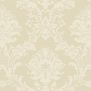 cream light reflective in-register damask wallpaper
