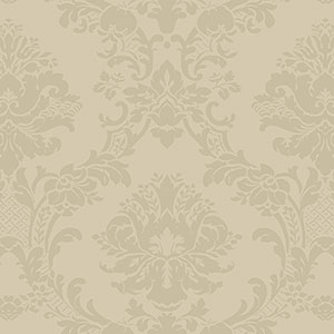 gold light reflective in-register damask wallpaper